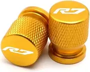 Wheel Tire Valve Stem Caps Airtight Covers Compatible with YZF R7 YZFR7 YZF-R7 All Year(Gold)