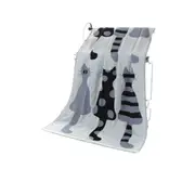Cute Cat Cotton Gauze Cartoon Adult Bath Towel Home Textile Large Towel Bathrobe Camping Sport Beach Towel Blanket(Grey)