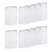 10 Pcs Aquarium Filter Media Bags with Zipper for Activated Carbon Biospheres-White