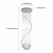 Eli & Co. Lighting Lunarelle Grand Spiral Crystal Chandelier 3CCT – 80cm