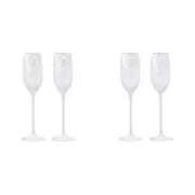 2x 2pc Tempa Skylar Frost Champagne Drinking Glass Cup Drinkware/Barware Set