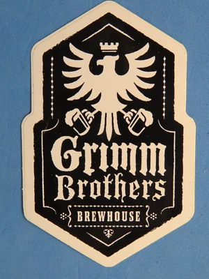 Beer STICKER ~ GRIMM BROTHERS BrewHouse ~ Loveland, COLORADO ~ Eagle with Steins