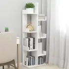 White 48x25.5x140 cm Engineered Wood Book Cabinet Storage Organizer Furniture