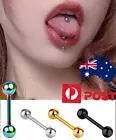 1pc Colorful Steel Ball Bar Tongue Rings Body Piercing Jewelry Tongue Bars
