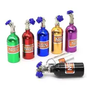 1/10 Simulation Rock Crawler Climbing Car Universal Decorative Parts Nos Metal Nitrogen Bottle with Fixed Chain RC Vehic