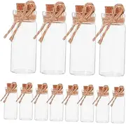 ULTECHNOVO 1 Set Glass Bottles with Cork Stoppers Vials for DIY Wishing Bottles Decoration and Storage Compact Height with Jute Twine
