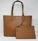 Tory Burch Blake Pebble Leather Cortado Brown Large Tote