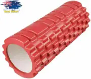 Foam Roller, 33cm, EVA, Muscle Massage, Yoga, Pilates, Back Pain Relief, Red