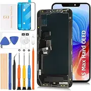 Olivechard Hard OLED XS Max LCD Screen Replacement for iPhone Xs Max 6.5 inch [Hard OLED,NOT LCD] LCD Display Touch Digitizer Screen Assembly A2215 A2160 A2217 with Repair Tools
