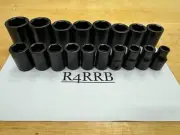 Snap-on Tools USA NEW 18pc 1/2" Drive Metric 10mm-27mm Shallow Impact Socket Set