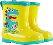 [FEOYA] Wellington Boots Children's Lined Waterproof Boots Rain Boots for Boys Girls Non-Slip Soft Rain Shoes Half Shaft Thermal Rain Boots