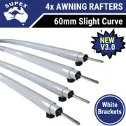 4x Supex 563V Slight Curved Roof Rafter to suit Roll-Out Caravan Awning, Rafters