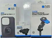QUAD LOCK KIT APPLE iPHONE 16 PRO Case, Dampener, Fork Stem Mount *EXPRESS*