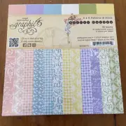 Graphic 45 SECRET GARDEN 6” X 6” PAPER PAD 36 Sheets Patterns & Solids