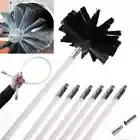 18pc Flexible Rod Brush Chimney Sweep Cleaning Kit Rotary Cleaner Soot Fireplace