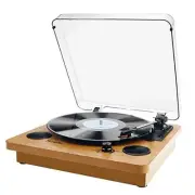 3-Speed Turntable Bluetooth Record Player with Speaker, Portable LP Player,