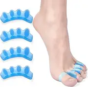 Toe Separators, T Tersely 2 Pairs Soft Gel Toe Spacers to Correct Bunions and Restore Toes to Their Original Shape,Bunion Corrector Toe Spacer Toe Straightener Toe Stretcher Big Toe Correctors (Blue)