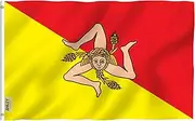 ANLEY Fly Breeze 3x5 Foot Sicily Flag - Vivid Color and UV Fade Resistant - Canvas Header and Double Stitched - Italy Sicilian Flags Polyester with Brass Grommets 3 X 5 Ft