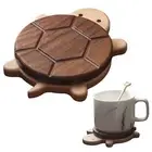 Quirky Drinkware Protectors Whimsical Turtle-shaped Coasters Wooden Turtle