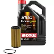 5L Motul 8100 XCESS GEN2 5W40 Wix Filter Motor Oil Change Kit For Audi VW API SN (for: Porsche)