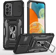 [JSENMlN] for Galaxy A23 Camera Protection Case, Galaxy A23 5G Case, Shockproof Scratch-Resistant Mobile Phone Case with Sliding Lens Protection Protective Case for Samsung Galaxy A23 4G/5G (Black)