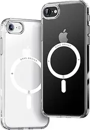 ONES iPhone SE3 SE2 SE 8 7 MagSafe Hard Hybrid Case, Military Grade Protection, Shockproof Airbag, Scratch-Resistant, Qi Wireless Charging, Anti-Yellow Silicone Magnetic Cover, Matte Translucent