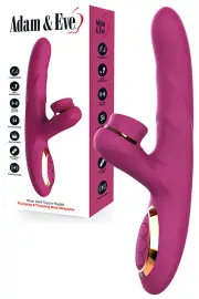 Adam and Eve Rose Gold Tapping & Thrusting 8.8" Rabbit Vibrator