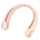 Pink Portable Neck Hanging USB Fan – Mini Hands-Free Wearable Fan, USB Rechargea