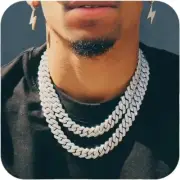 Mens Cuban Link Chain Silver/Gold 8''16''18''20''22''24'' Necklace Iced Out Thic