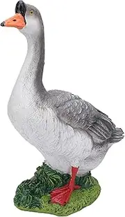 Resin Goose Statues, Outdoor Goose Figurine, Porch Animal Statues, Goose Sculptures Desktop Ornament, Simulation Animal Decor for Table, Garden, Patio, Porch (Right Side Stance)