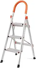 HORUSDY 3 Step Ladder Folding Aluminium Portable Multipurpose Household Lightweight Sturdy Anti-Slip 150KG Ladder Folding Step Ladder (3-Step)
