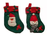 10" Snowman, Mistletoe, Hand Made Winter Design Christmas Stocking, super cute