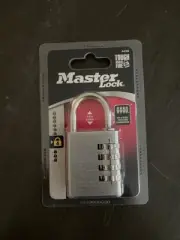 Master Lock 643D Combination Padlock,Side,Black/Silver