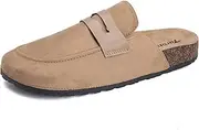 [Torotto] Women's Suede Boston Clogs Cork Footbed Mules Comfort Potato Shoes with Arch Support Backless Loafers