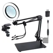 Magnifying Glass with Light and Stand,5X&10x Lighted Magnifying Glass,Led Mag...