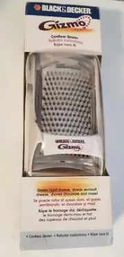 Black & Decker Gizmo Cordless Electric Cheese Grater With 3 Blades GG200 NEW