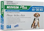 Neoveon Plus for Medium Dogs (10-20kg), 4 Pack. Controls Ticks Fleas and Lice, Blue