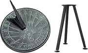 MEDIEVAL CRAFT Time Flies Number Sundial with Stand Cast Iron Verdigris Finish Garden Gift