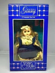 Vogue 8" Ginny Doll 1984 HOLIDAY GIRL Blue Dress Poseable NIB