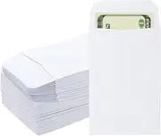 uxcell Money Envelope, 100 Pack 3.5" x 2.2" Cash Envelopes Money Holder Bags Budgeting Saving Challenge Letter for Gift Coins Checks Tickets Jewelry Passport Card, White