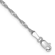 14K White Gold 7 Inch 1.7mm Singapore With Lobster Clasp Chain