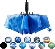 [LANBRELLA] Umbrella Compact Inverted Folding Umbrellas Auto Open Close - H2.18.Blue Ice