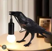 OVANUS Crow Lamp - Raven Adjustable Brightness with Bulb，Bird Black