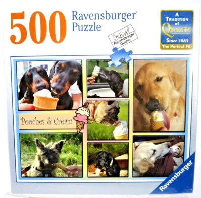 Ravensburger Pooches & Cream Puzzle 500PCS Labs Doberman Pugs Jigsaw New