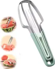 Watermelon Fork Slicer Cutter Set,3-in-1 Stainless Steel Popsicle Tool Knife