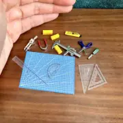 14PC 1:12 Scale Dollhouse Miniatures Accessories Hand Tools Triangle Plate Ruler