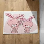 EHOMERY Cotton Bath Mat Cute Cartoon Flushing Mat for Children Non-Slip Bath Mat Shower Doormat Nice 45x75cm,