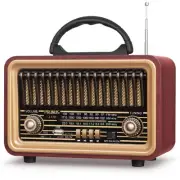 Retro Vintage Radio with Bluetooth Rich Bass Stereo Sound, Radios Portable AM...