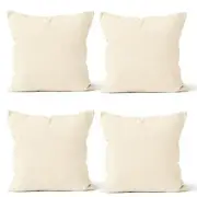 Throw Pillow Covers 18x18 in Set of 4 18" x 18" (Pack of 4) Cotton Natural