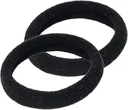 100x Elastic Hair Ties Black Small Rubber Band Kids Seamless Ring Ponytail Accessories Elastics Loop Soft Styling Head Hairties School For Baby Girl Women No Damage Bands Holder Thick Cotton